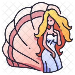 Aphrodite Icon - Download In Colored Outline Style