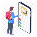 Educacion En Linea Aprendizaje En Linea E Learning Icon