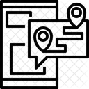 Smartphone Mapa Navegador Icono