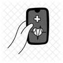 Ilustracao De Aplicativos De Saude Digital Monocromatico Preto Aplicativos De Saude Digital Medicos Ícone