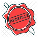 Apostille red wax seal  Icon