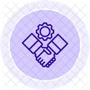 Icono De Linea De Apoyo A La Asociacion Icono