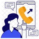 Appel Mobile Sortant Appel Telephonique Appel En Ligne Icône
