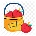 Apple Basket Fruit Basket Fresh Apples Icon