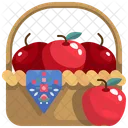 Apple Bucket Apple Basket Fruit Bucket Icon