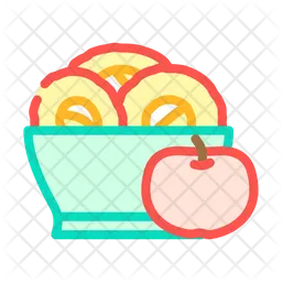 Apple Slices Bowl  Icon