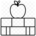 책과 사과  아이콘