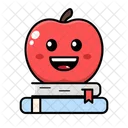 Apple With Book  Icon