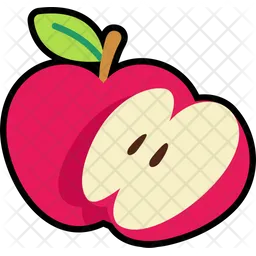 Apple With Half Cut  Icon