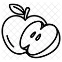 Apple With Half Cut  Icon