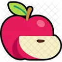 Apple With Sliced Cut Apple Fruit Icon
