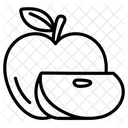 Apple With Sliced Cut  Icon
