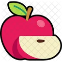 Apple With Sliced Cut  Icon