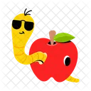 Apple Worm Fruit Worm Apple Pest Icon