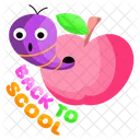 Apple Worm Infected Apple Worm Fruit Icon