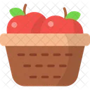 Apples Harvest Fruit Basket Icon