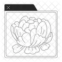 Application window blooming peony  Icon