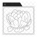 Application window blooming peony  Icon