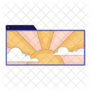 Application Window Sunrise Morning Simple Video Player Icon