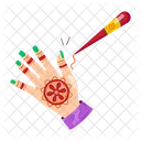 Applying Henna Henna Tattoo Henna Motif Icône
