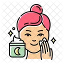 Applying night cream  Icon
