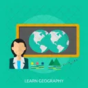 Apprentissage Geographie Education Icône