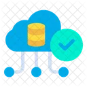 Verified Cloud Verified Data Approved Database Icon
