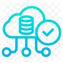Verified Cloud Verified Data Approved Database Icon