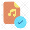 파일이 승인된 경우 승인된 음악 파일 승인된 음악 문서 아이콘