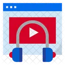 Aprendizagem De Audio Aprendizagem De Video Aula De Audio Icon