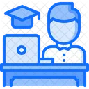 Laptop Homem Mesa Icon