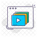 Aprendizagem On Line Plataforma Digital Conteudo De Video Icon