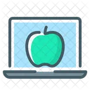 Manzana E Aprendizaje Computadora Portatil Icono