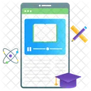 Aprendizaje Movil Aprendizaje En Linea Aplicacion De Aprendizaje Icono