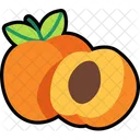 Apricot With Half Cut Apricot Fruit Icon