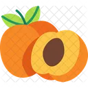 Apricot With Half Cut Apricot Vegetable Icon