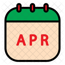 April calendar Icon - Download in Colored Outline Style