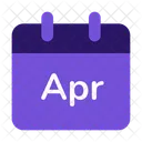 April Calendar Date Icon