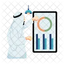 Arab Businessman Business Statistics Statistical Presentation Icon
