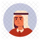 Arab headdress young adult man relaxed staring  Icon