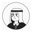 Arab headdress young adult man relaxed staring  Icon