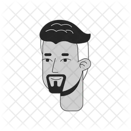 Arab mid aged man with extended goatee beard  Icon