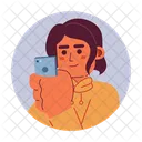 Looking At Phone Young Arab Man Holding Mobile Icon