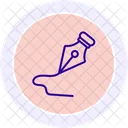 Arabic Calligraphy Pen Line Icon Icon