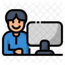 Am Computer arbeiten  Symbol