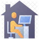 Zu Hause Arbeiten Von Zu Hause Aus Arbeiten Von Zu Hause Aus Arbeiten Icon