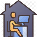 Zu Hause Arbeiten Von Zu Hause Aus Arbeiten Von Zu Hause Aus Arbeiten Icon