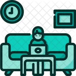 Arbeiten auf dem Sofa  Symbol