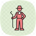 Arbeiter Auf Dem Bauernhof Arbeiter Bauernhof Symbol
