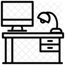 Ergonomischer Schreibtisch Computertisch Zeitgenossisch Symbol